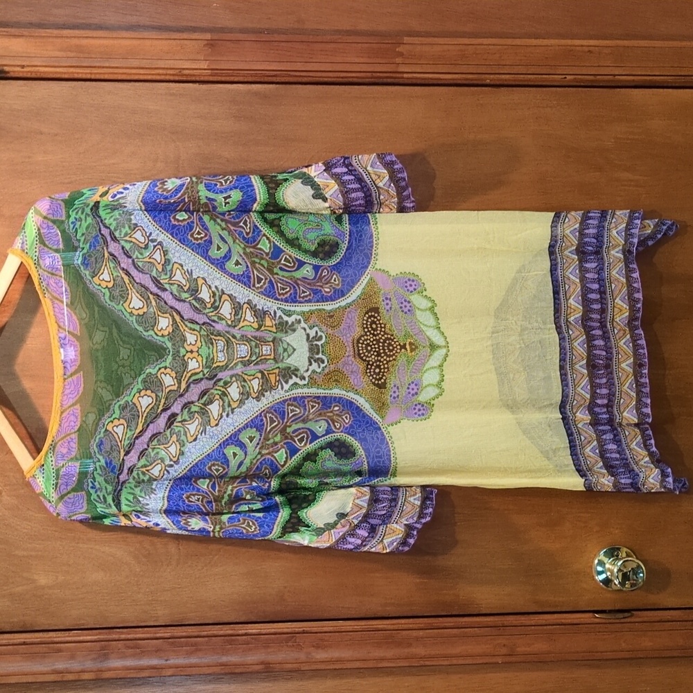 CAbi 100% Silk Merrakesh Kaftan Size M - Picture 5 of 8